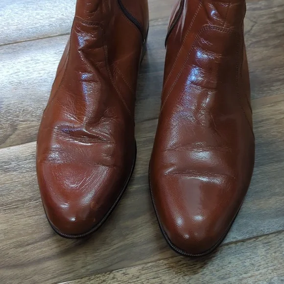 Florsheim Sorrento Pointed Toe Brown Leather Ankle Boots 10.5 D - Picture 2 of 11